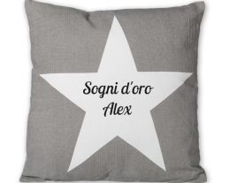 Cuscino Stella personalizzabile con scritta, regali personalizzati, idee regalo ragazzo