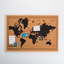 Cartina mondo in sughero, mappa del mondo da appendere, regalo per chi ama i viaggi